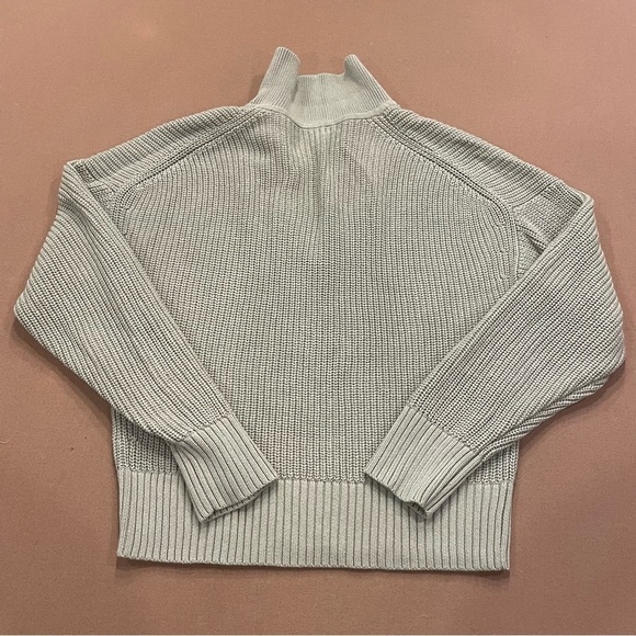 Women’s J. Crew Collared Cotton Beach Sweater Sage Green Size Large New With Tag - Picture 6 of 8